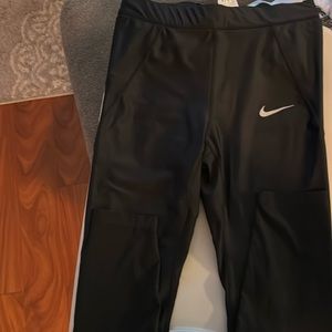 Nike Power Fit Tights Womens Med Black Running Training Workout Fitness